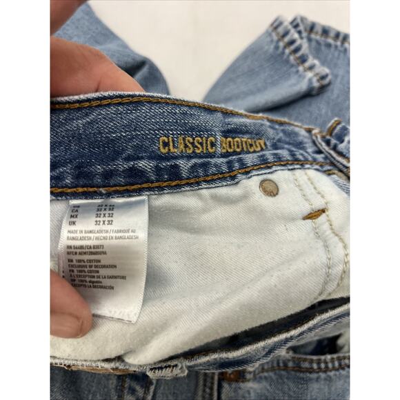 American Eagle Jeans Mens 32x32 Original Boot Bootcut Denim Distressed Blue - Picture 7 of 10